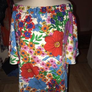 Ladies off shoulder floral frock